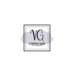 Letter VG minimalist wedding monogram vector