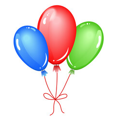 blue, green and red balloons