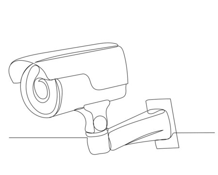 recommend clip art: video camera one continuous line drawing, isolated, vector