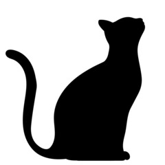 cat sitting silhouette, icon, isolated, vector