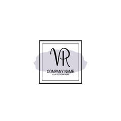 Letter VR minimalist wedding monogram vector