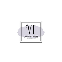 Letter VT minimalist wedding monogram vector