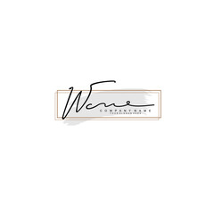 WC initial Signature logo template vector