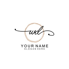 WD initial Signature logo template vector