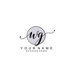 WG initial Signature logo template vector