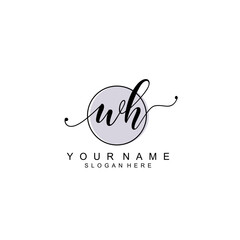 WH initial Signature logo template vector