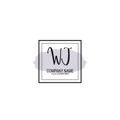 W Initial handwriting logo with circle hand drawn template vector