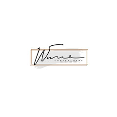 WN initial Signature logo template vector