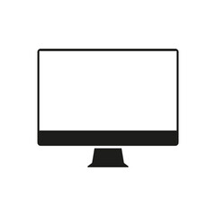 Computer monitor icon illustration. Tv or Pc.
