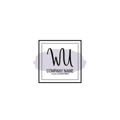 Letter WU minimalist wedding monogram vector