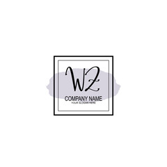 Letter WZ minimalist wedding monogram vector