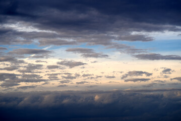 Beautiful dramatic winter sky over the Zürich Airport. Photo taken January 2nd, 2021, Zurich, Switzerland.