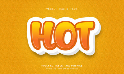 Obraz premium Hot text, 3d editable text effect Premium Vector