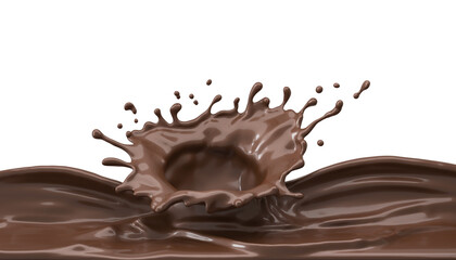 splash of chocolate or Cocoa. 3d illustration.