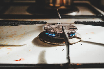 Detail of an old gas cooker