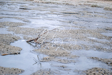 The Danube tributary in winter.