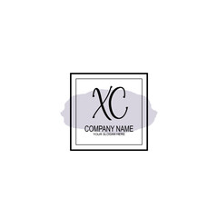 Letter XC minimalist wedding monogram vector