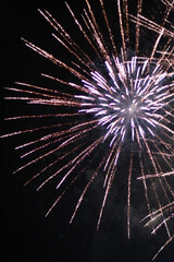  Brightly Colorful Fireworks on black background