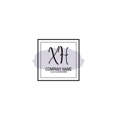 Letter XH minimalist wedding monogram vector