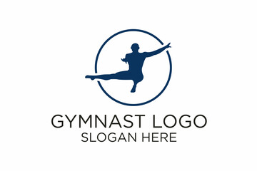 Gymnast logo. premium vector