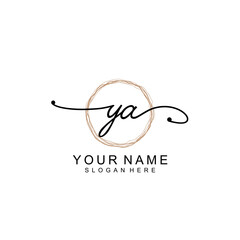 YA initial Signature logo template vector