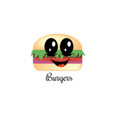 burger icon cute vector design illustration