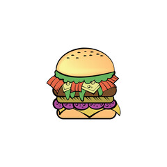 burger icon illustration design vector