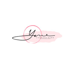 YE initial Signature logo template vector