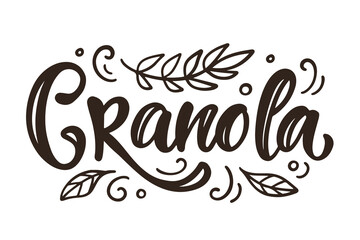 Granola lettering vector logotype