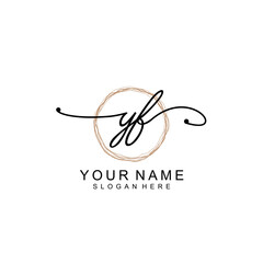 YF initial Signature logo template vector