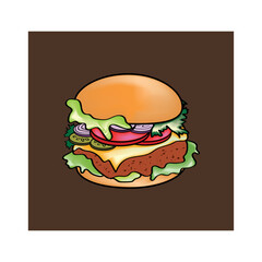 burger icon illustration design vector