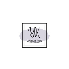 Letter YK minimalist wedding monogram vector