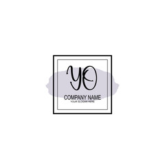 Letter YO minimalist wedding monogram vector
