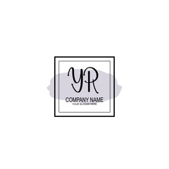 Letter YR minimalist wedding monogram vector