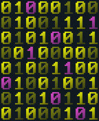 Binary computer code seamless pattern background. Dos style.