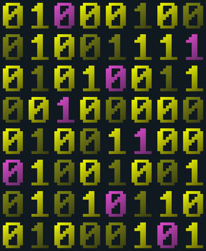 Binary computer code seamless pattern background. Dos style.