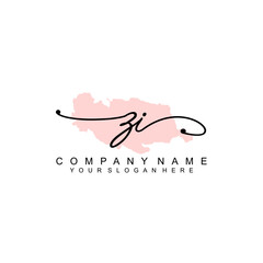 ZI initial Signature logo template vector