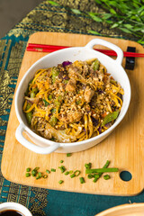 Asian Food Pad Thai Wok Flavor Pasta Rice Chicken Shrimp Perfect Plate Salad