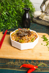 Asian Food Pad Thai Wok Flavor Pasta Rice Chicken Shrimp Perfect Plate Salad