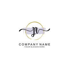 ZR Initial handwriting logo with circle hand drawn template vector