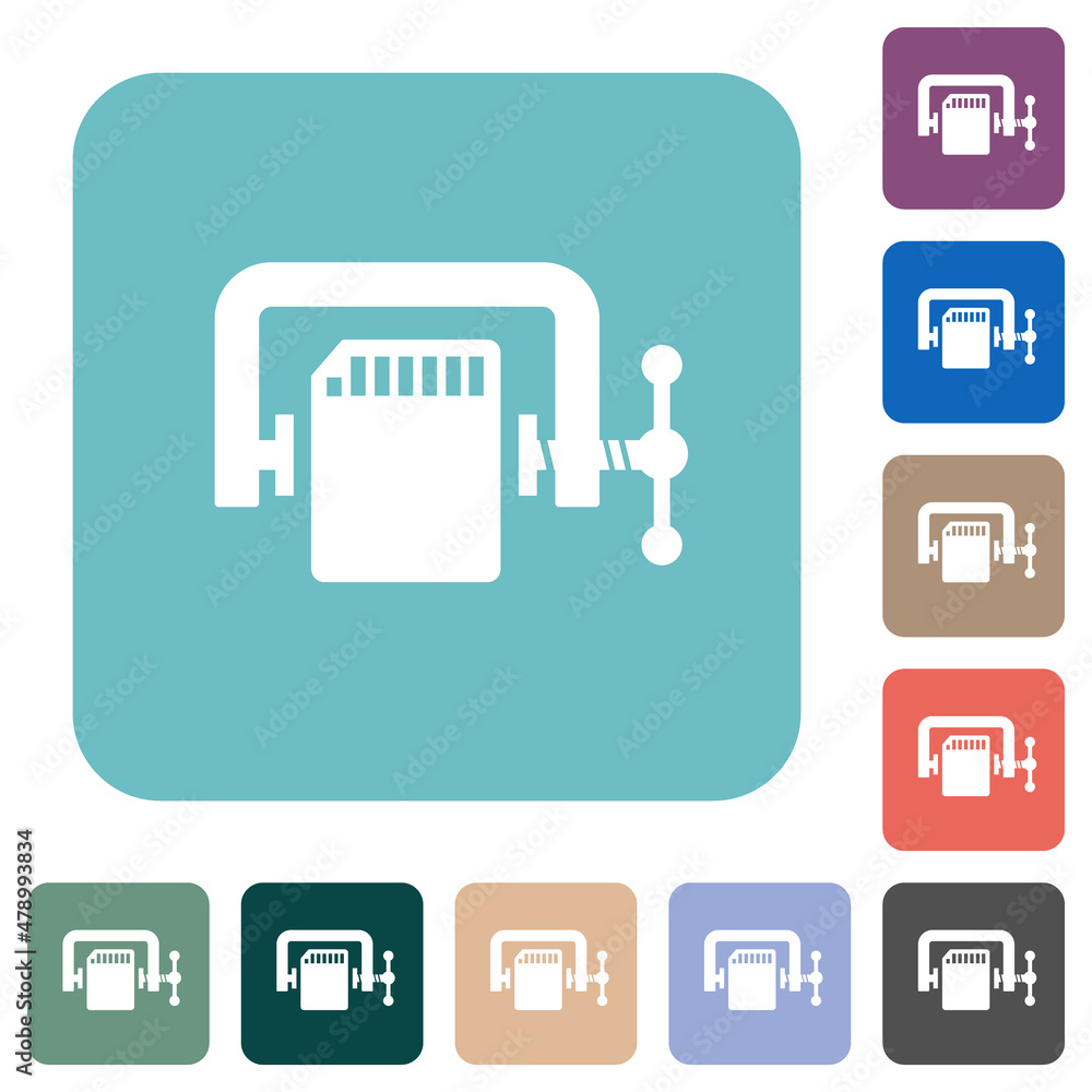 Aufkleber sd memory card compress solid rounded square flat icons