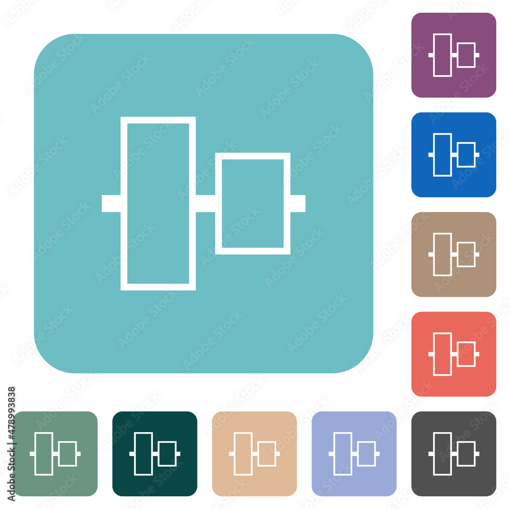Poster vertically align to center outline rounded square flat icons
