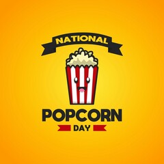 National popcorn day theme cartoon icon 