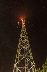 radar tower in the night