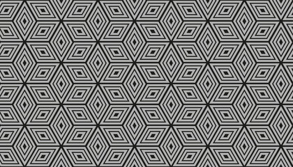 Seamless abstract geometric vector pattern with cubes