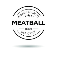 Obraz premium Creative (Meatball) logo, Meatball sticker, vector illustration.
