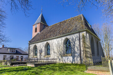 Fototapeta na wymiar Historc church in Zuurdijk village in Groningen, Netherlands