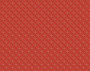 Golden seamless openwork chinese pattern on a red background