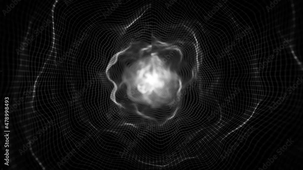 Poster abstract organic network mesh waving fx background loop/ 4k animation of an abstract fractal organic