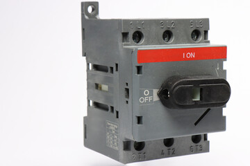 Electric switch with control knob on a white background.